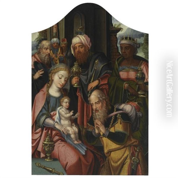 The Adoration Of The Magi Oil Painting by Pieter Coecke van Aelst the Elder