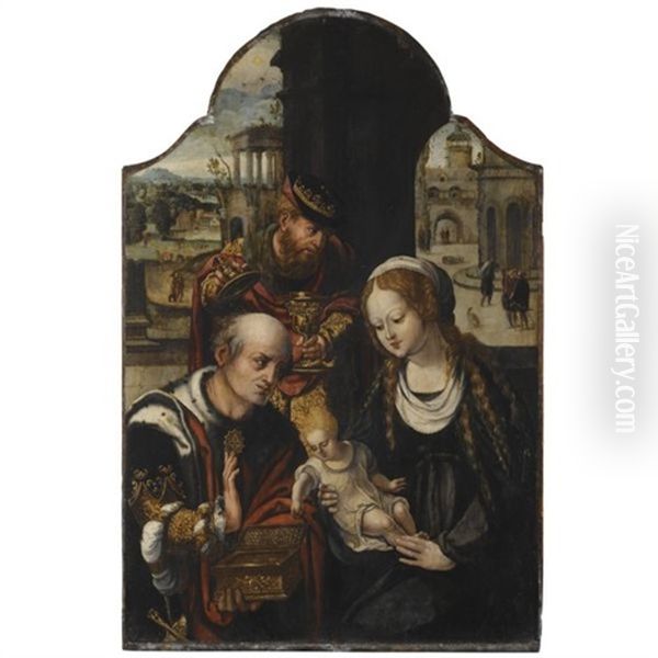 The Adoration Of The Magi Oil Painting by Pieter Coecke van Aelst the Elder