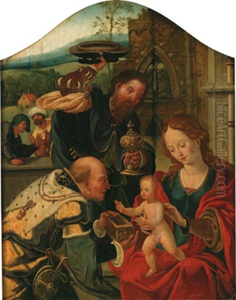 Die Anbetung Der Konige Oil Painting by Pieter Coecke van Aelst the Elder