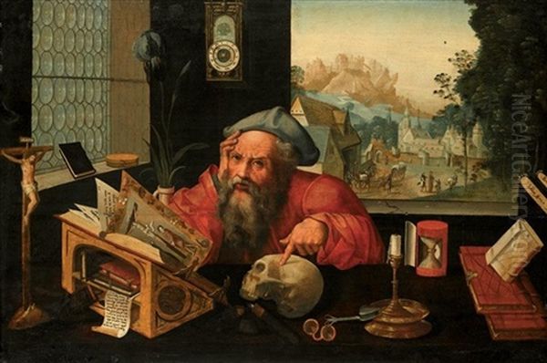 Saint Jerome In His Study Oil Painting by Pieter Coecke van Aelst the Elder