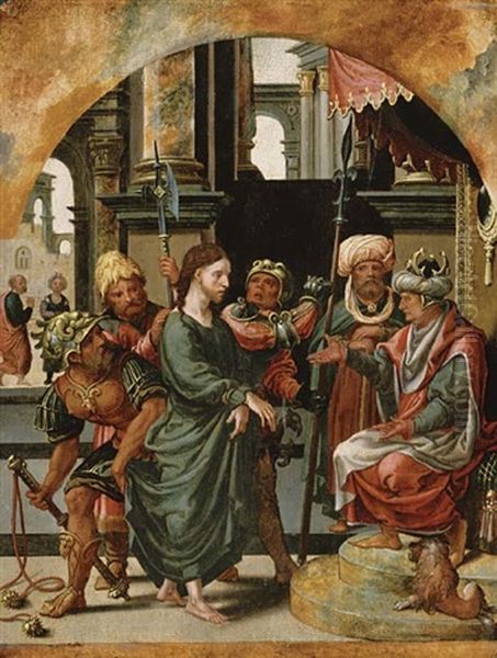 Christ Presented To Pilate Oil Painting by Pieter Coecke van Aelst the Elder