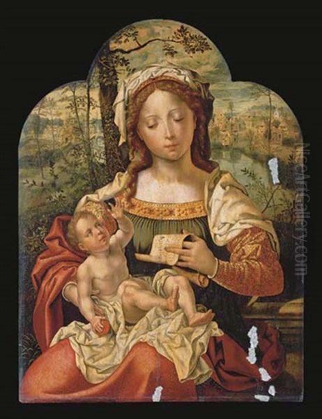 The Virgin And Child Oil Painting by Pieter Coecke van Aelst the Elder