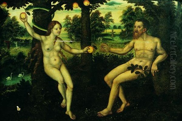 Adam Et Eve Oil Painting by Pieter Coecke van Aelst the Elder