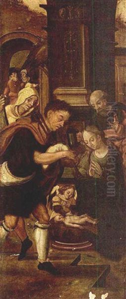 The Adoration Of The Shepherds Oil Painting by Pieter Coecke van Aelst the Elder