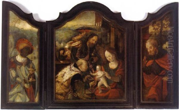 Die Anbetung Der Konige Oil Painting by Pieter Coecke van Aelst the Elder