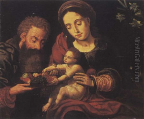 The Holy Family Oil Painting by Pieter Coecke van Aelst the Elder