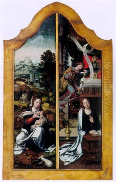 The Annunciation Oil Painting by Pieter Coecke van Aelst the Elder