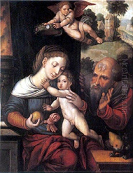 La Sainte Famille Oil Painting by Pieter Coecke van Aelst the Elder