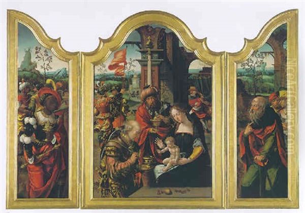 The Adoration Of The Magi Oil Painting by Pieter Coecke van Aelst the Elder