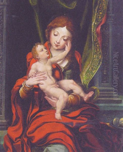 The Madonna And Child Oil Painting by Pieter Coecke van Aelst the Elder