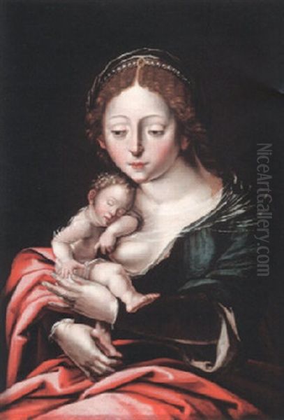 The Virgin And Child Oil Painting by Pieter Coecke van Aelst the Elder