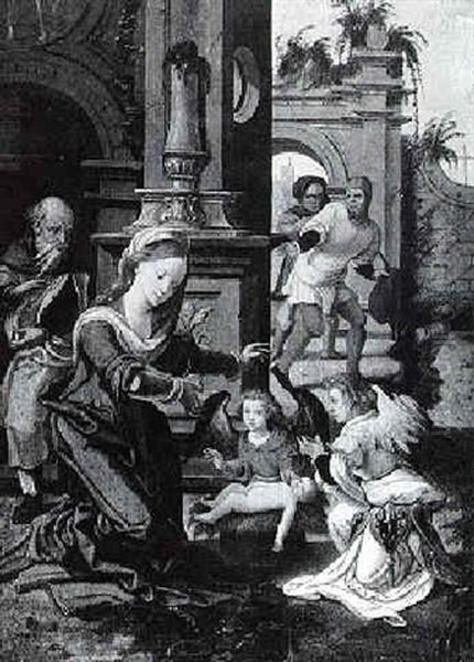 Adoration Of The Christ Child Oil Painting by Pieter Coecke van Aelst the Elder