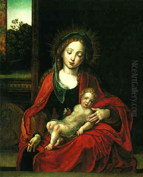 The Virgin And Child Oil Painting by Pieter Coecke van Aelst the Elder