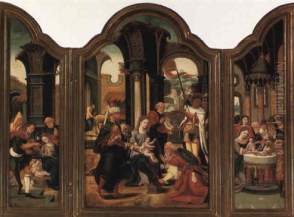 The Adoration Of The Magi Oil Painting by Pieter Coecke van Aelst the Elder