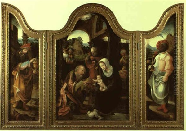 The Adoration Of The Magi Oil Painting by Pieter Coecke van Aelst the Elder