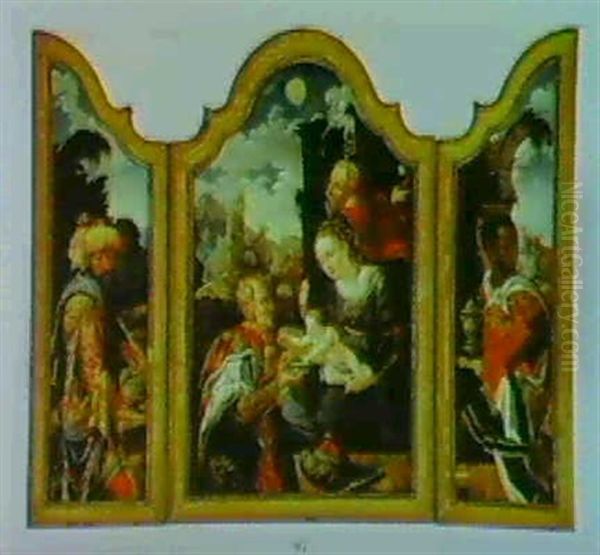 The Adoration Of The Magi Oil Painting by Pieter Coecke van Aelst the Elder