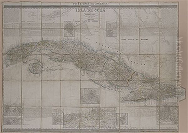 Mapa Cartografico De La Isla De Cuba Oil Painting by Francisco Coello de Portugal y Quesada