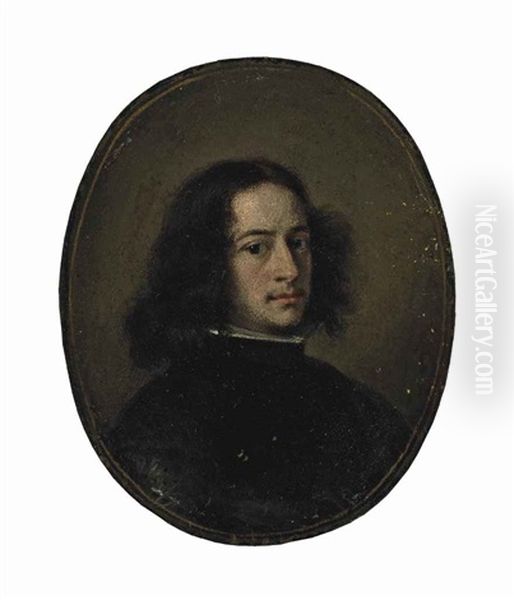 Portrait Of A Man, Bust-length, In Black Oil Painting by Claudio Coello