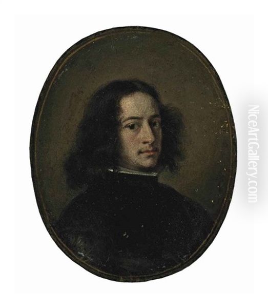 Portrait Of A Man, Bust-length, In Black Oil Painting by Claudio Coello