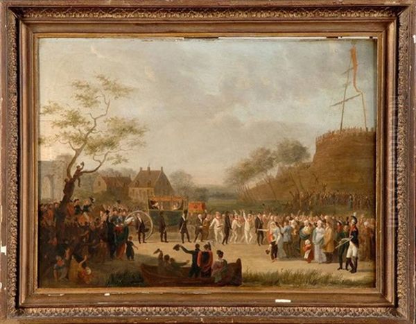 Joyeuse Entree De Willem Ier A Gand En 1829 Oil Painting by Constantinus-Fidelio Coene