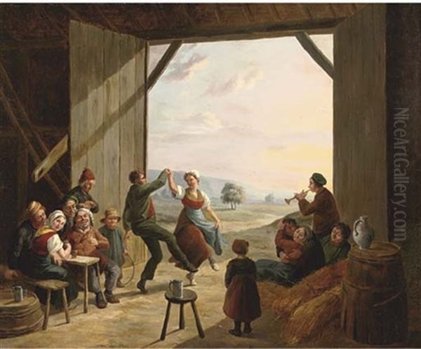 The Barn Dance Oil Painting by Constantinus-Fidelio Coene