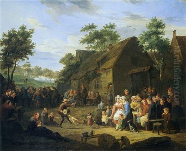 Rejouissances Paysannes Oil Painting by Constantinus-Fidelio Coene