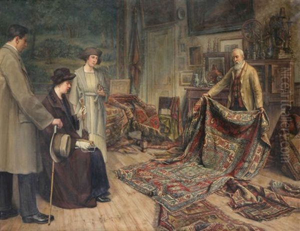 The Carpet Merchant Oil Painting by Jean Baptiste Coene