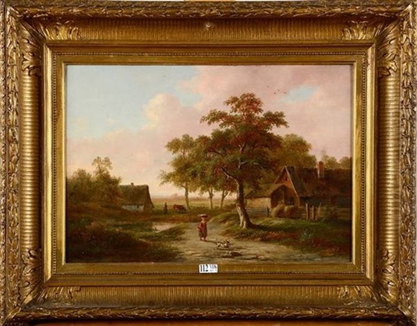 Paysage Anime Oil Painting by Jean Baptiste Coene