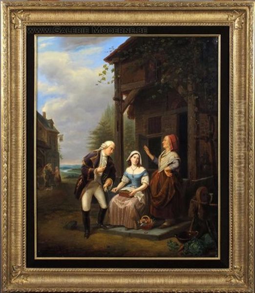 La Demande En Mariage Oil Painting by Jean Henri de Coene