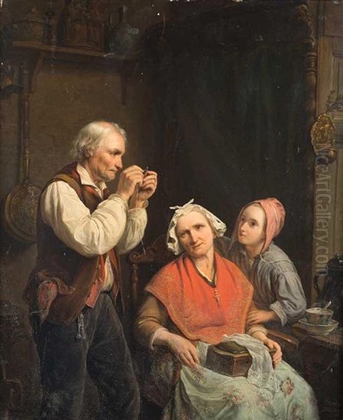 Le Chas De L'aiguille Oil Painting by Jean Henri de Coene