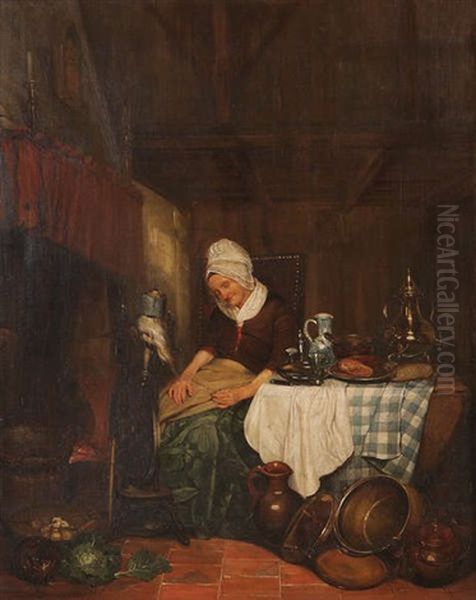 La Sieste Oil Painting by Jean Henri de Coene