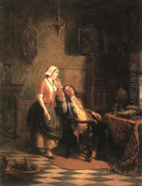 The Amorous Author Oil Painting by Jean Henri de Coene