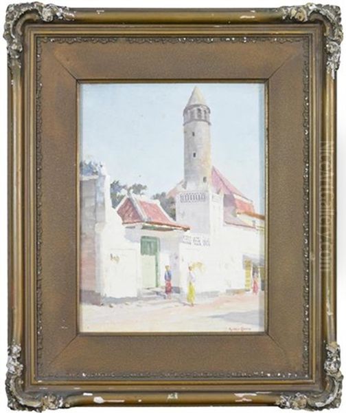 Another View Of The Principal Mosque, Arab Kampoeng, Grisee Oil Painting by Alfred Coffey