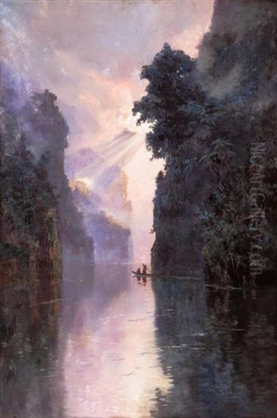 River Gorge Oil Painting by Alfred Coffey