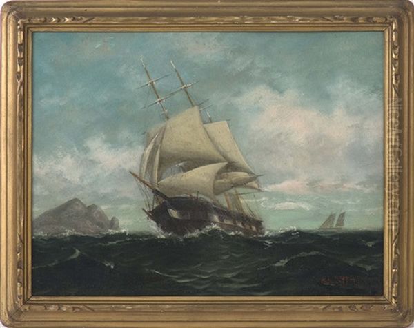 Ship Constitution On Return Voyage From Tripoli Oil Painting by William Henry Coffin