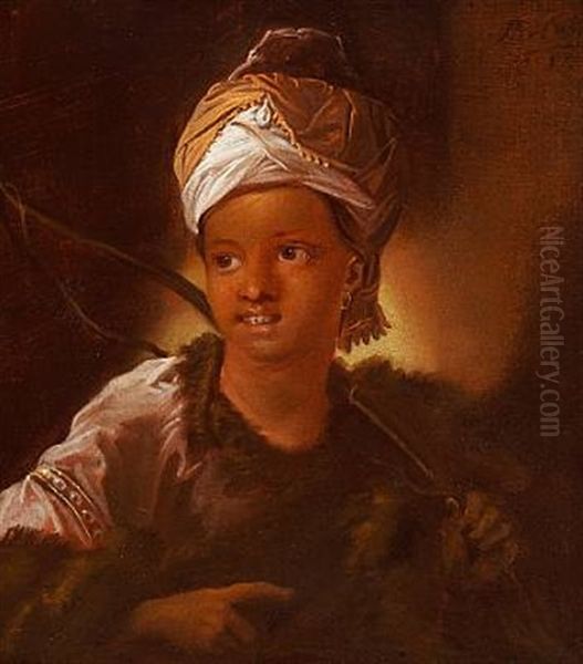 A Young Moor Oil Painting by Benoit Coffre