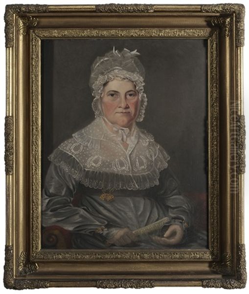 Portrait Of Mrs. Samuel Farrow, Nee Elizabeth Herndon Oil Painting by John Stevens Cogdell