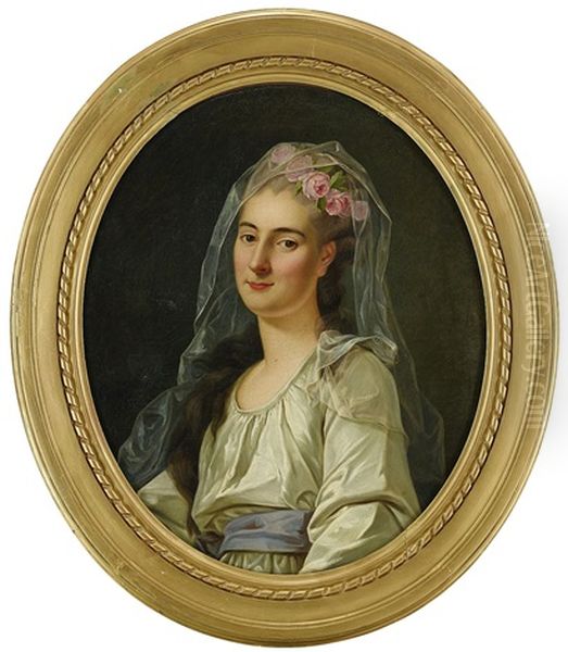 Portrait Of A Young Woman Oil Painting by Pierre Cogell