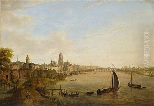 Blick Auf Frankfurt Am Main Oil Painting by Joseph (Charles) Cogels