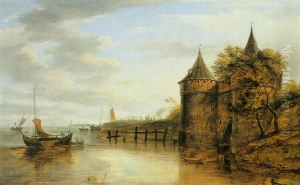 Niederrheinische Landschaft Oil Painting by Joseph (Charles) Cogels