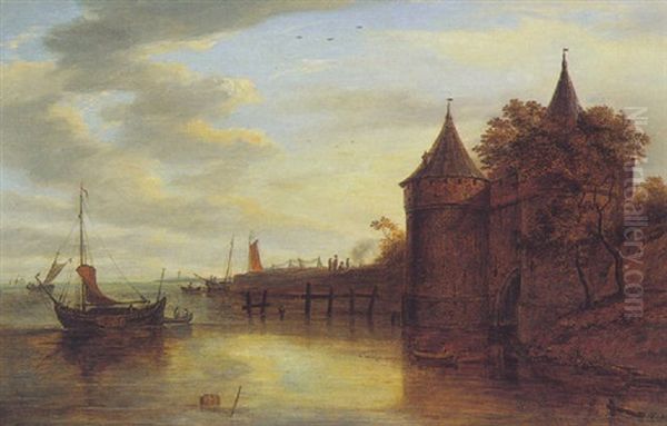 Niederrheinische Landschaft Oil Painting by Joseph (Charles) Cogels