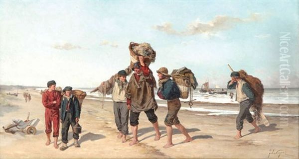 No. 2 Return Of The Fishing Oil Painting by Felix Cogen