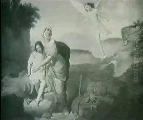 Hagar And Ismael Oil Painting by Francesco Coghetti