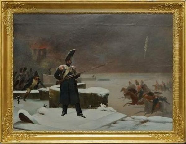 Scene Militaire, La Campagne De Moscou Oil Painting by Leon Cogniet