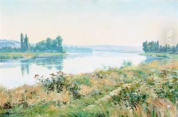 View Of A Lake Oil Painting by Marcel Cogniet