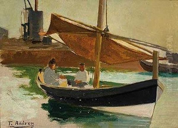 Barcas Oil Painting by Teodoro Andreu Y Sentamans