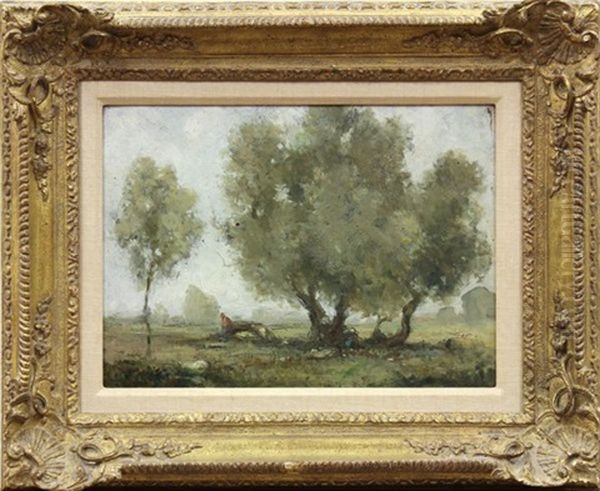 French Country Scene Oil Painting by Lewis Cohen