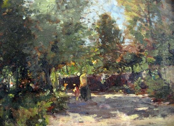 In The Park Oil Painting by Lewis Cohen