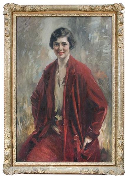 Portrait Of Lady Victoria Bullock Oil Painting by Minnie Agnes Cohen