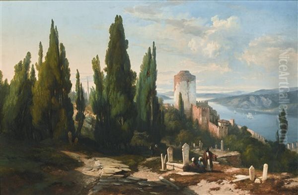 Rumelihisari, The Bosphorus Beyond Oil Painting by Jules Coignet